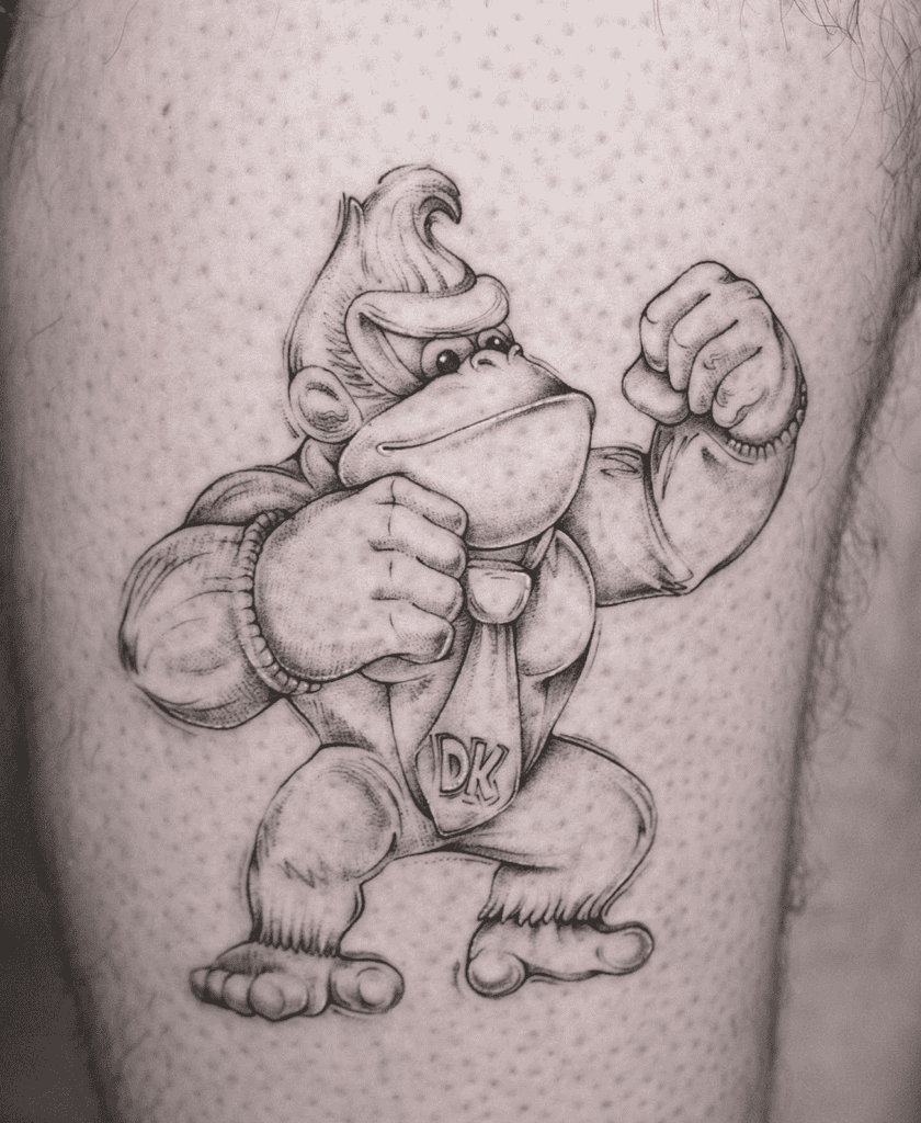 Donkey Kong Pride Ape Tattoo