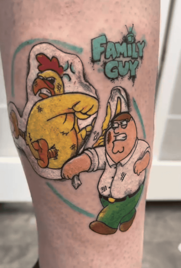 Ernie the Giant Chicken Fight Tattoo