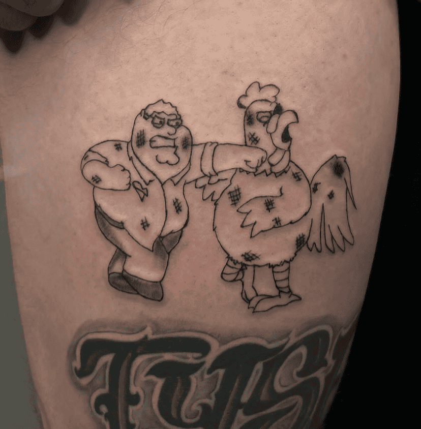 Ernie the Giant Chicken Simple Tattoo