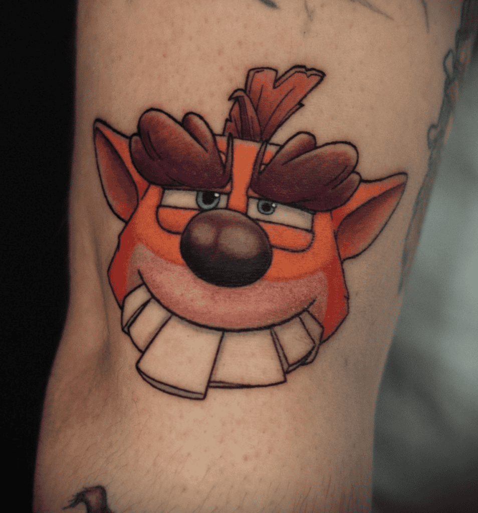 Fake Crash Bandicoot Tattoo