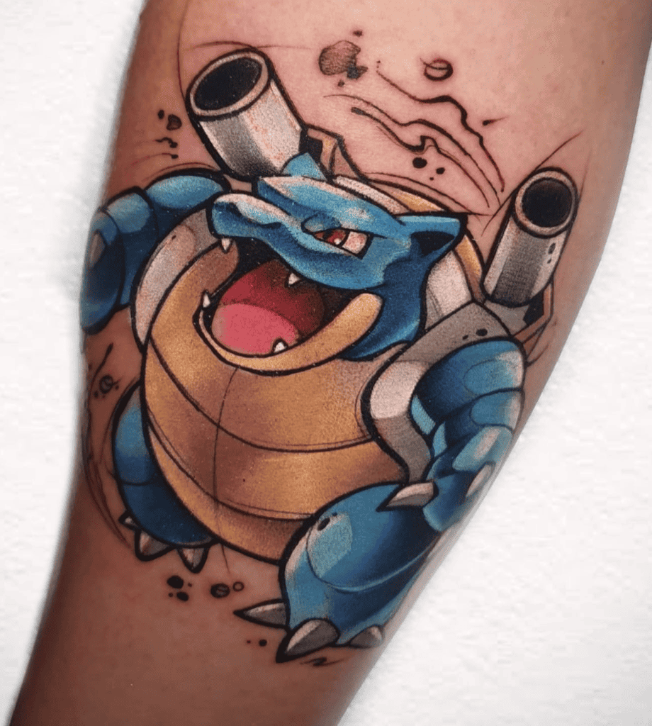 Gary Oak’s Blastoise Pokémon Anime Tattoo