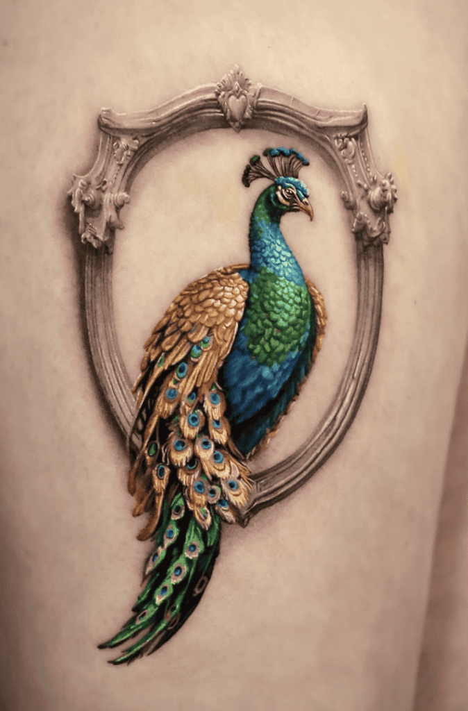 Indian Peafowl Frame Pheasant Tattoo