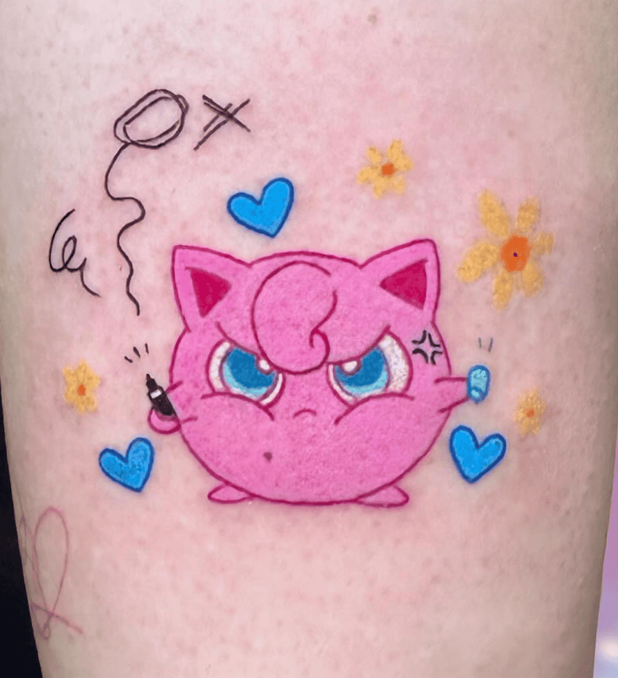 Jigglypuff Cute Pokémon Anime Tattoo