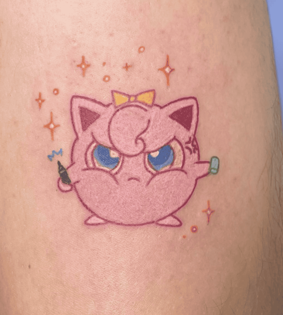 Jigglypuff Marker Pokémon Anime Tattoo