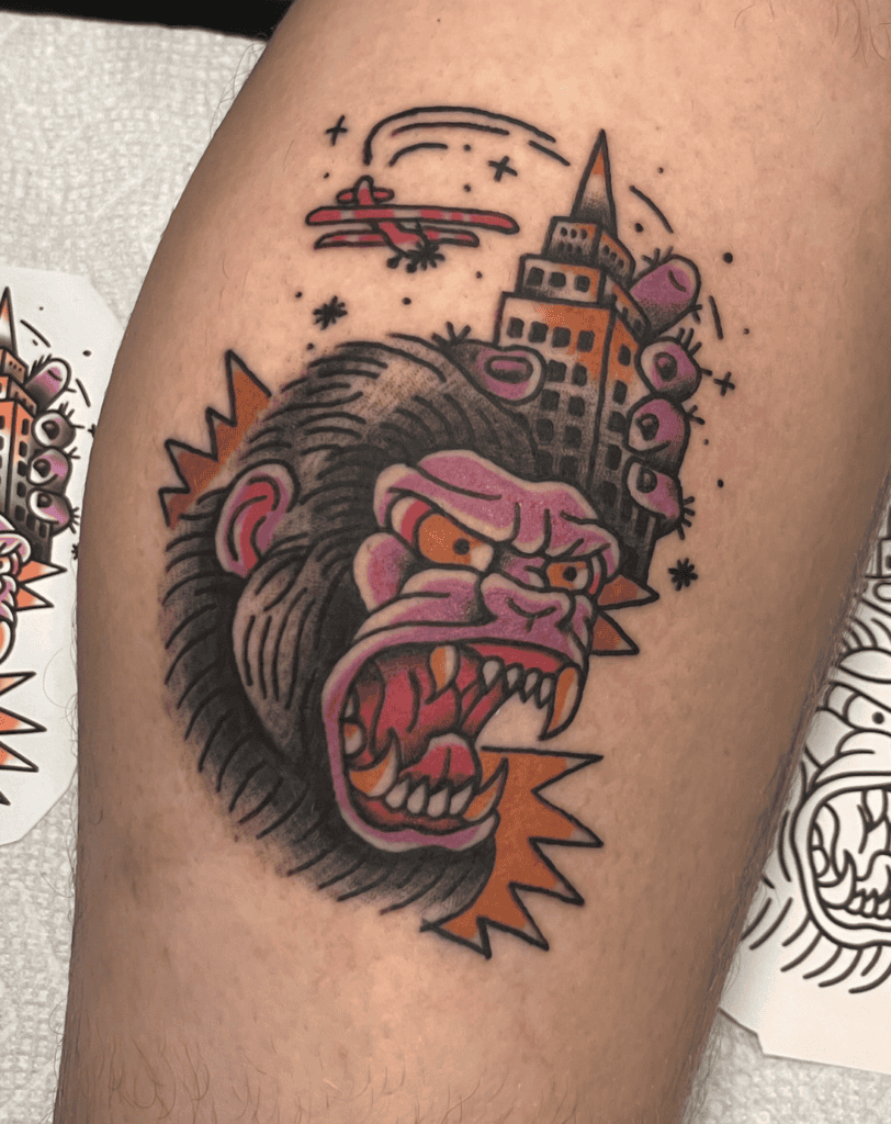 King Kong Traditional Ape Tattoo