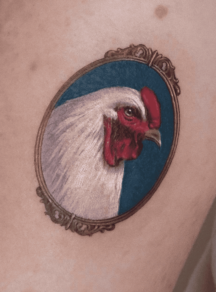 Leghorn Frame Chicken Tattoo