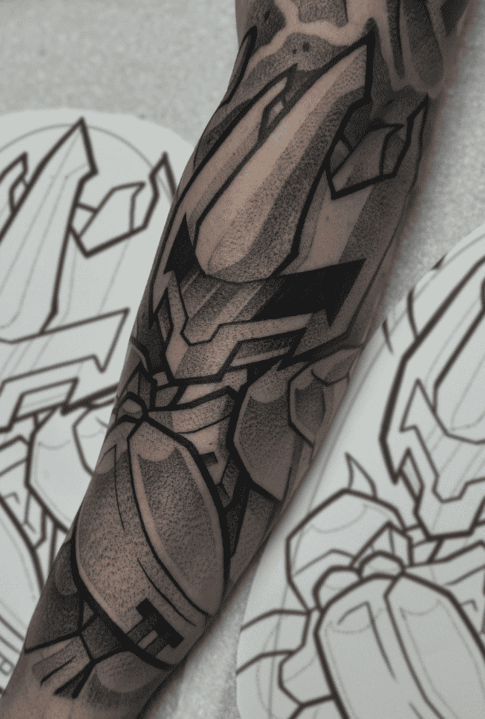 Mewtwo Armour Pokémon Anime Tattoo