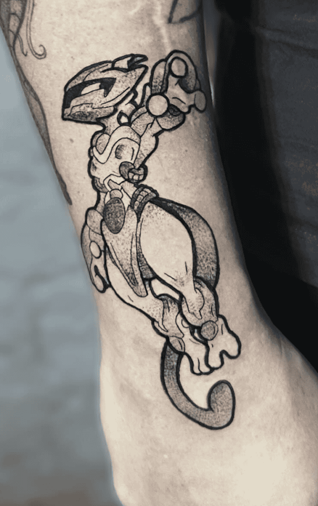 Mewtwo Armoured Pokémon Anime Tattoo