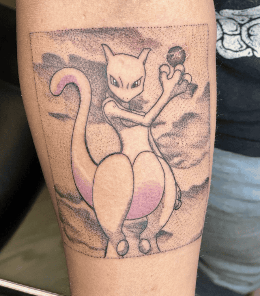 Mewtwo Panel Pokémon Anime Tattoo