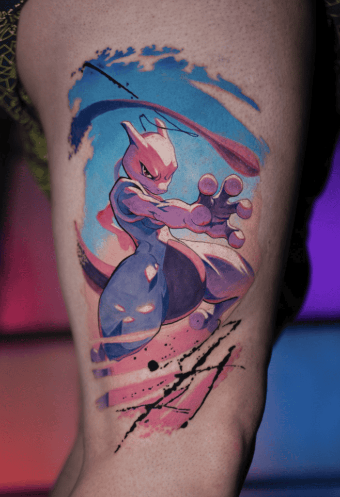 Mewtwo Pokémon Anime Tattoo