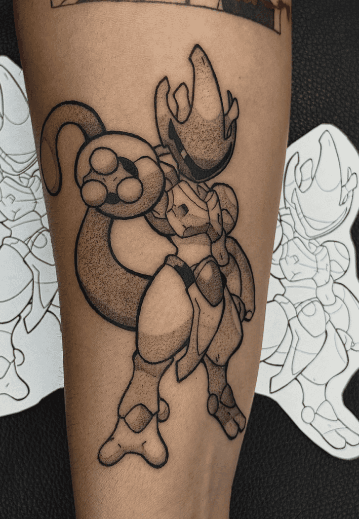 Mewtwo Pose Pokémon Anime Tattoo