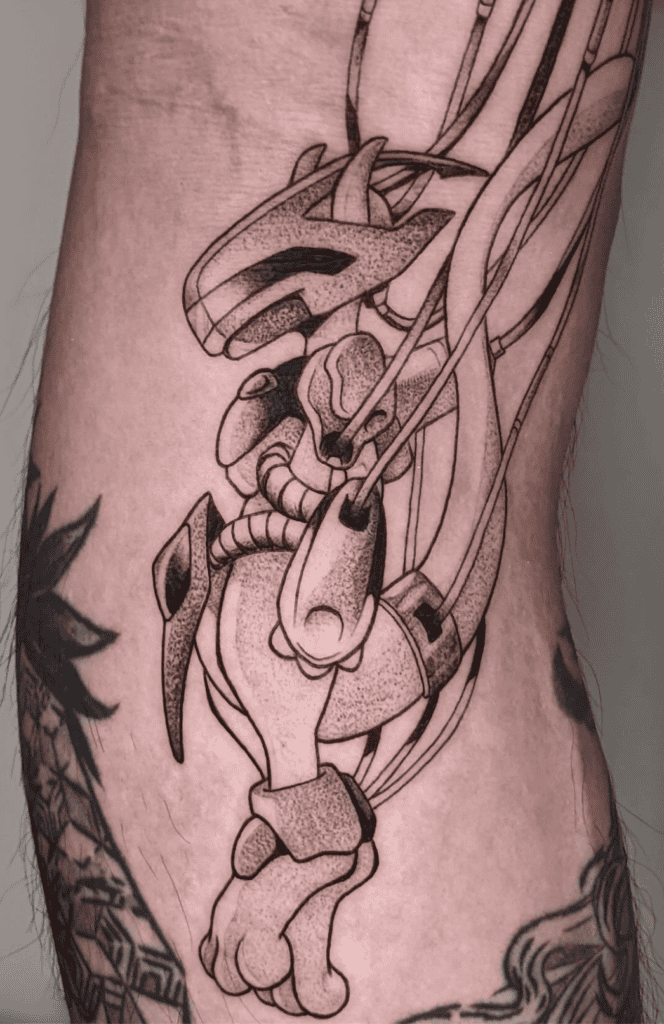 Mewtwo Wired Pokémon Anime Tattoo