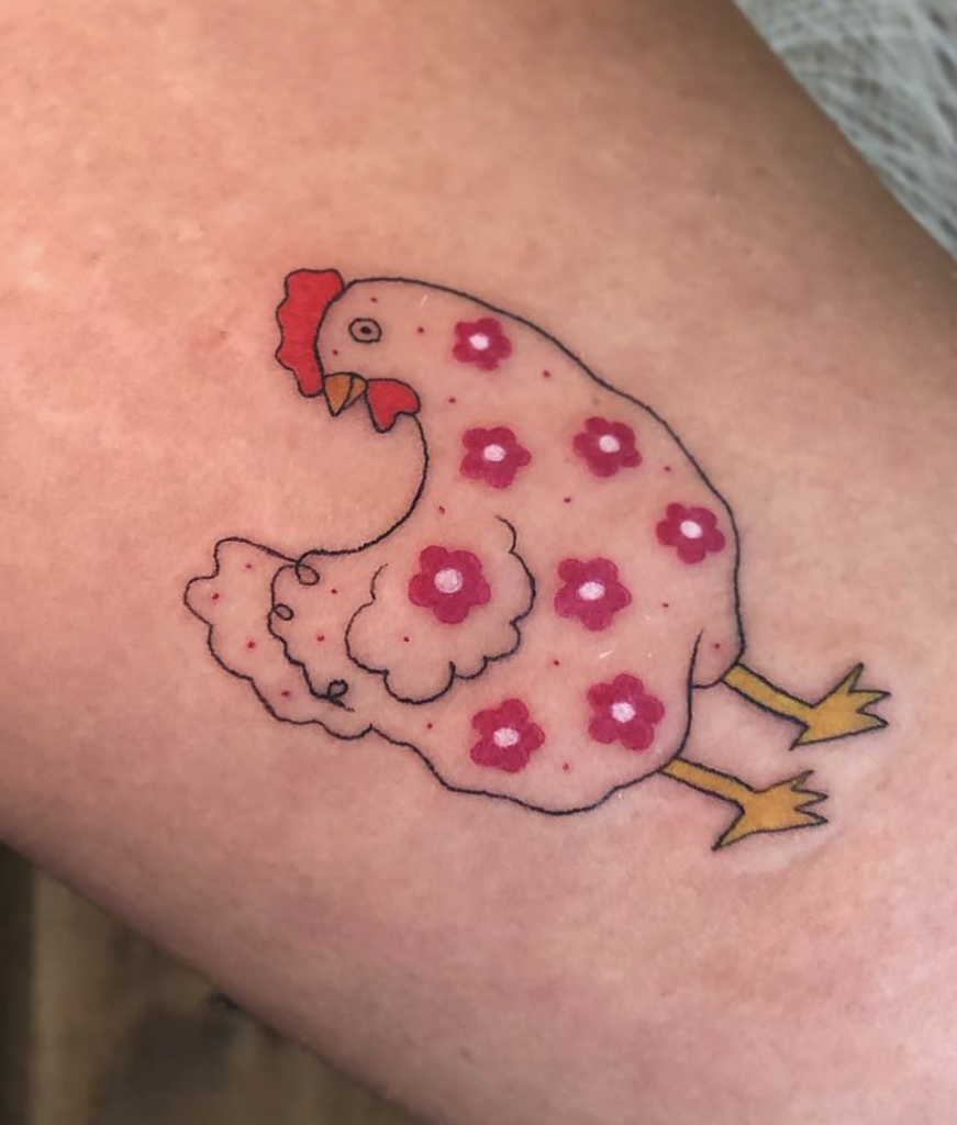 Miscellaneous Flower Chicken Tattoos