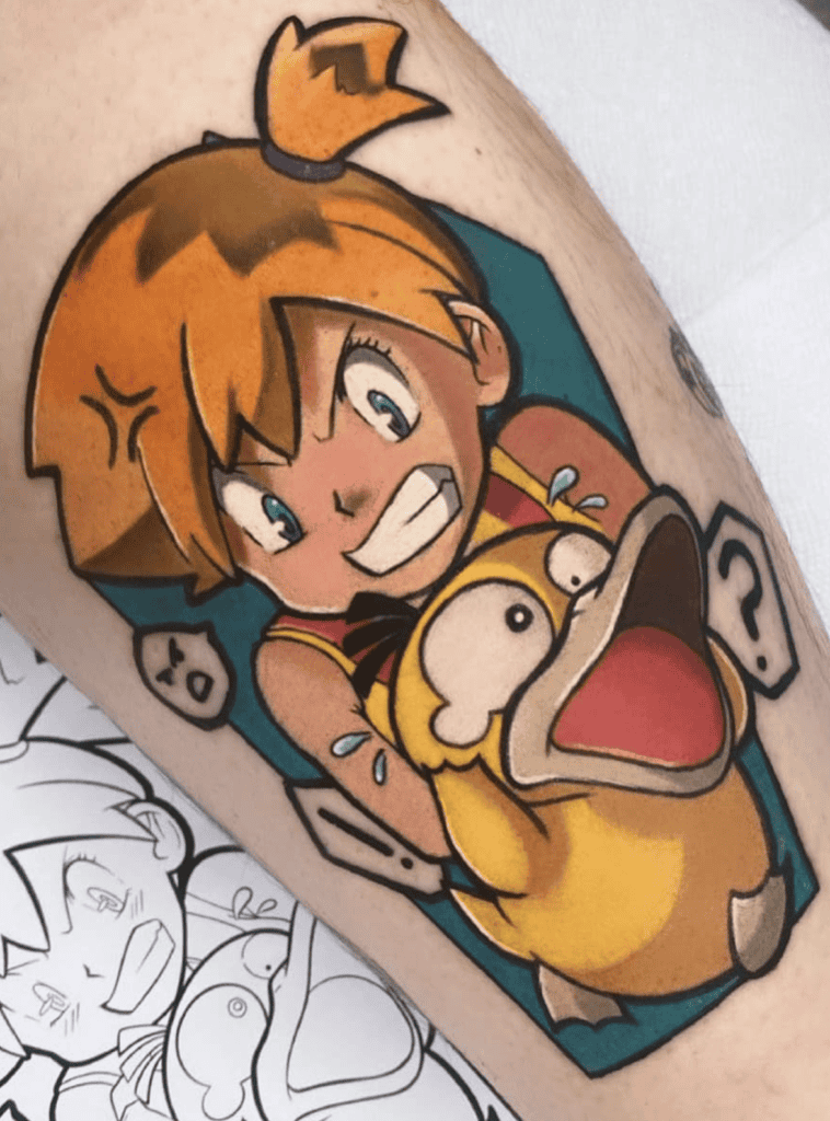 Misty’s Psyduck Angry Pokémon Anime Tattoo