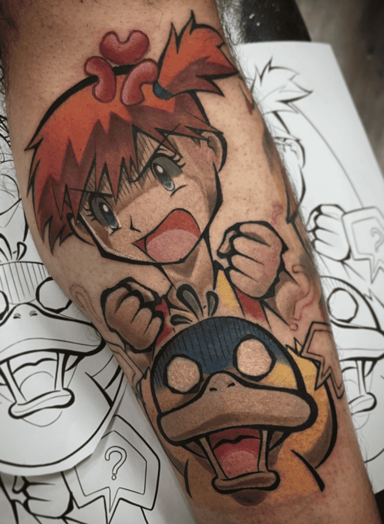 Misty’s Psyduck Pokémon Anime Tattoo