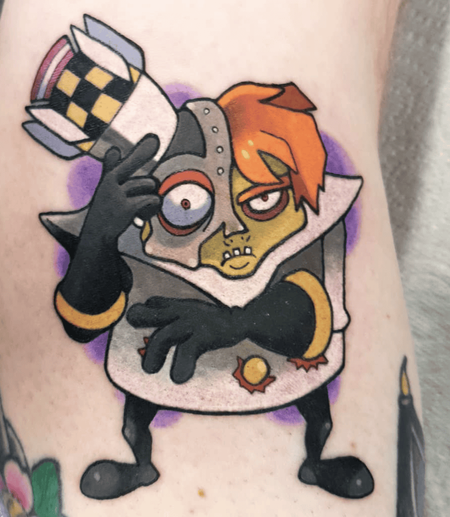 N. Gin Green Crash Bandicoot Tattoo
