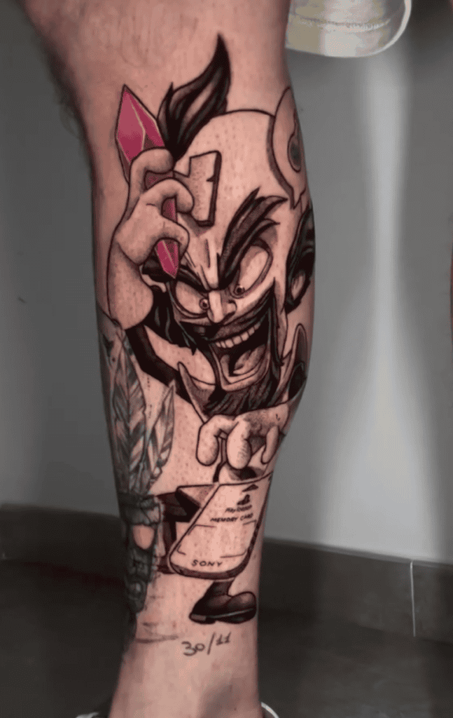 Neo Cortex Crystal Crash Bandicoot Tattoo