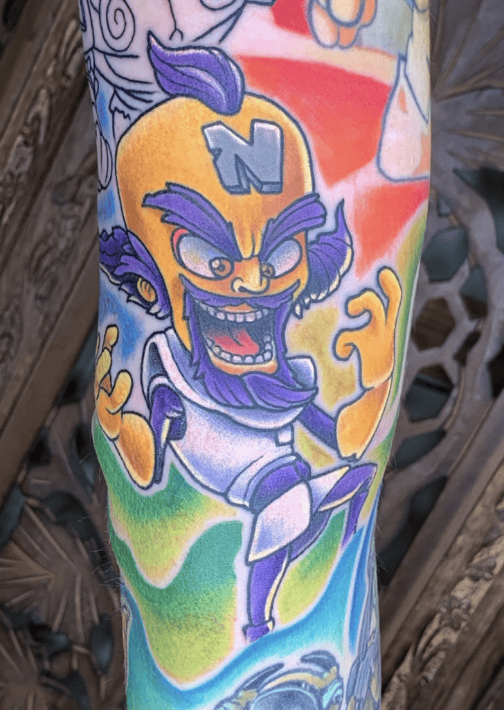 Neo Cortex Diabolical Crash Bandicoot Tattoo