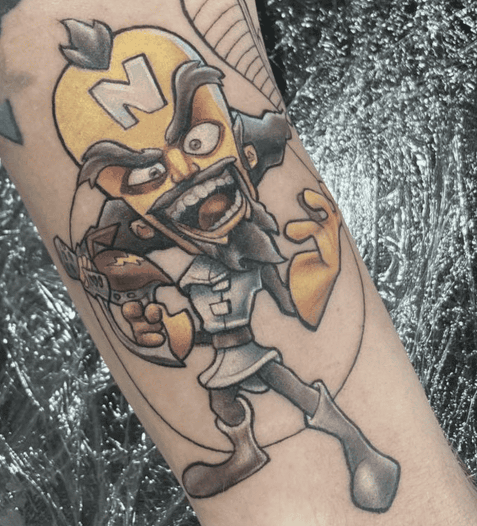 Neo Cortex Laugh Crash Bandicoot Tattoo