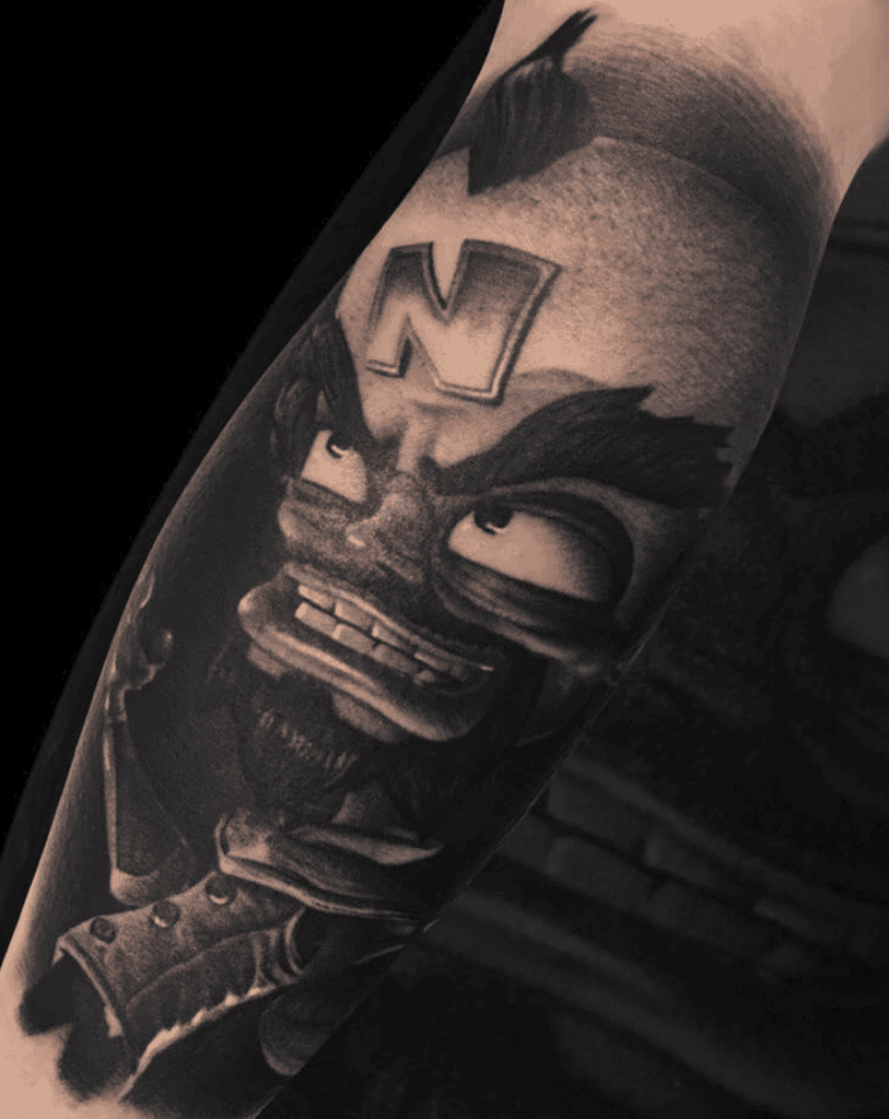 Neo Cortex Sinister Crash Bandicoot Tattoo