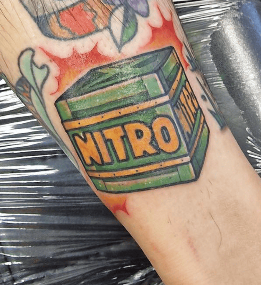 Nitro Crate Crash Bandicoot Tattoo