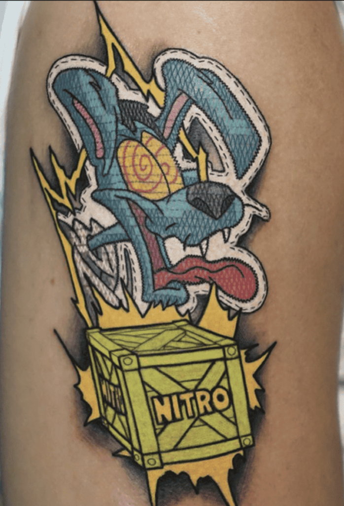 Nitro Crate Ripper Roo Crash Bandicoot Tattoo