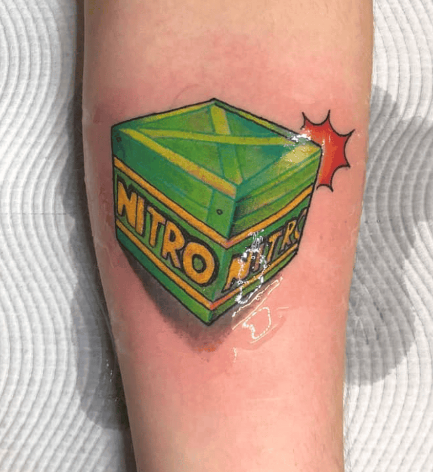 Nitro Crate Spark Crash Bandicoot Tattoo