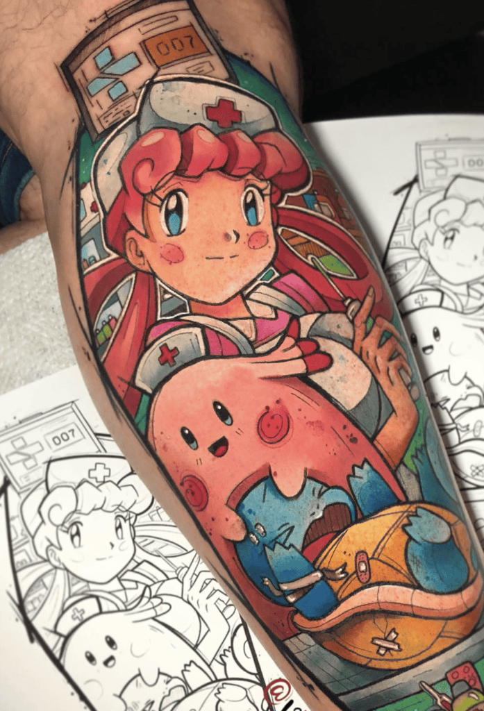Nurse Joy Chansey Pokémon Anime Tattoo