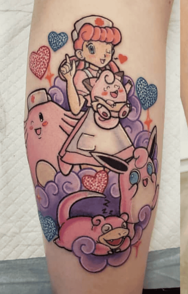 Nurse Joy Crew Pokémon Anime Tattoo