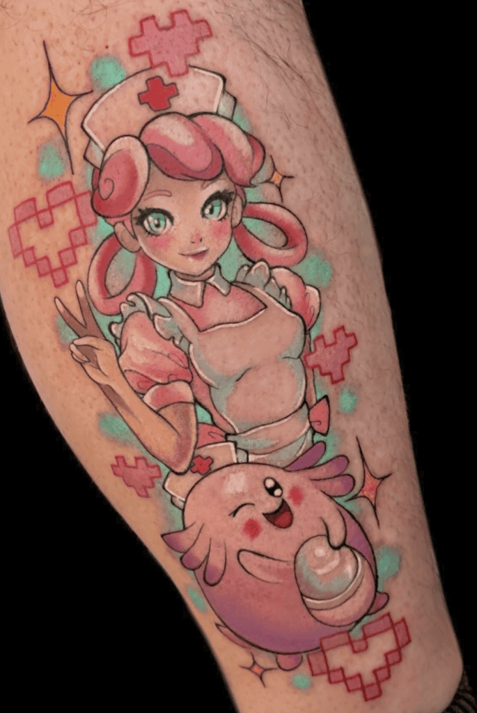 Nurse Joy Pokémon Anime Tattoo
