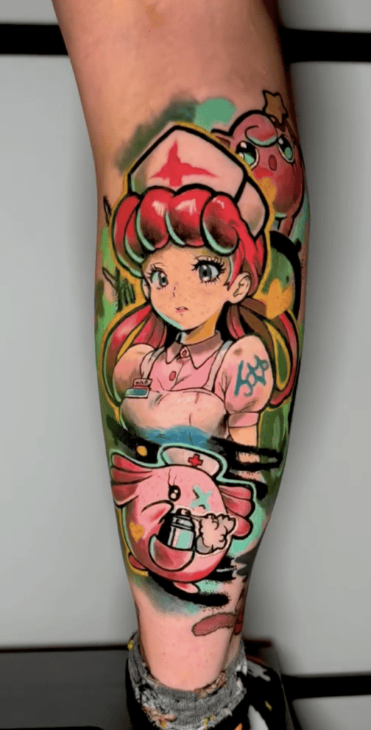 Nurse Joy Style Pokémon Anime Tattoo