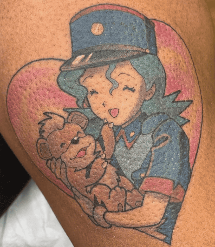 Officer Jenny Love Pokémon Anime Tattoo