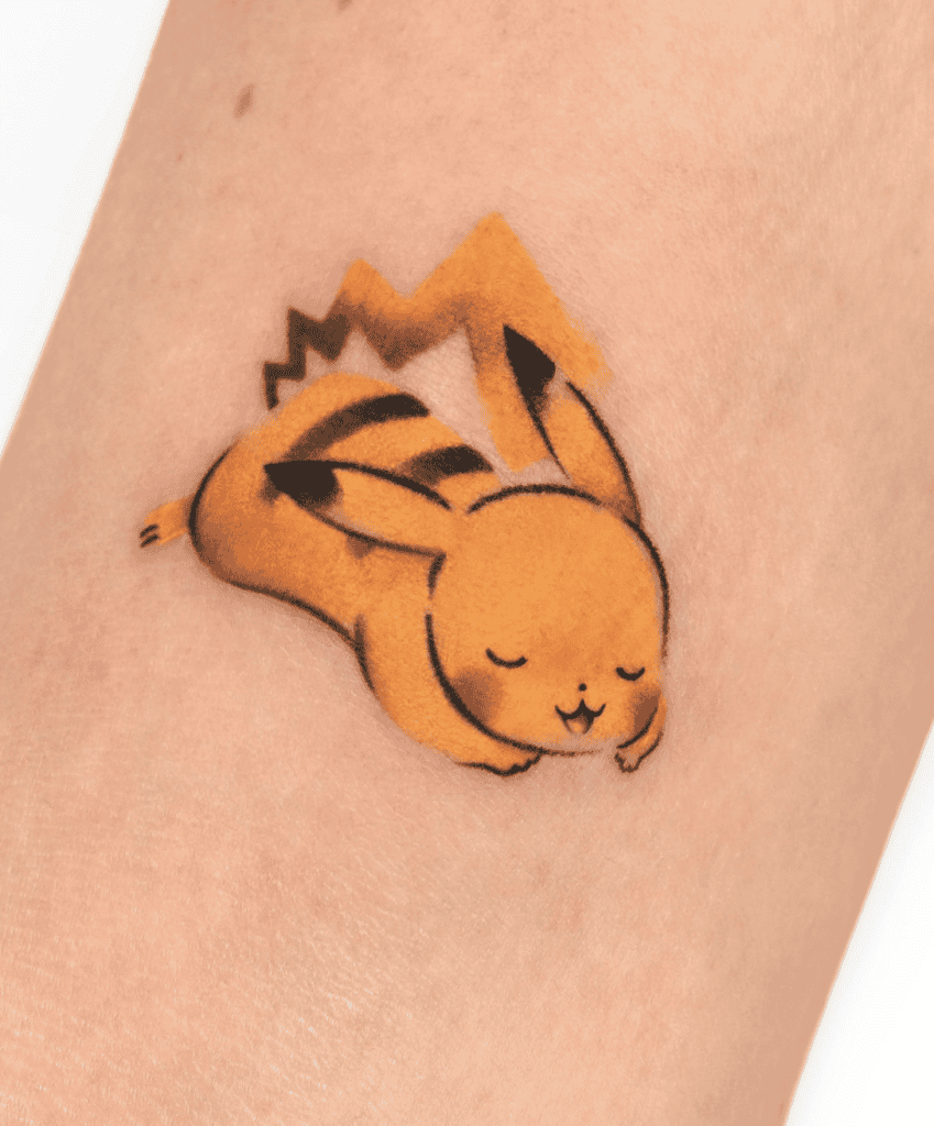Pikachu Sleep Pokémon Anime Tattoo