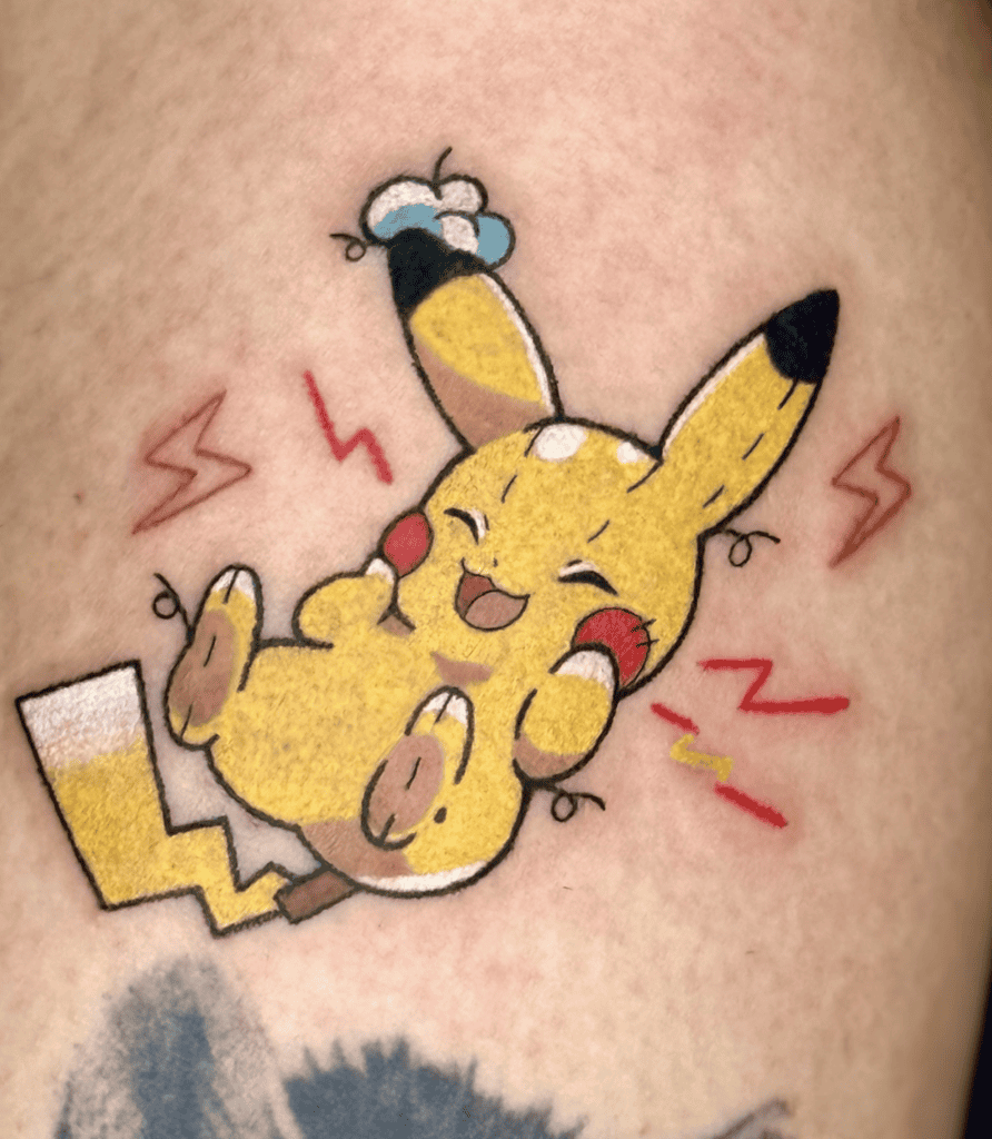 Pikachu Stuffed Pokémon Anime Tattoo