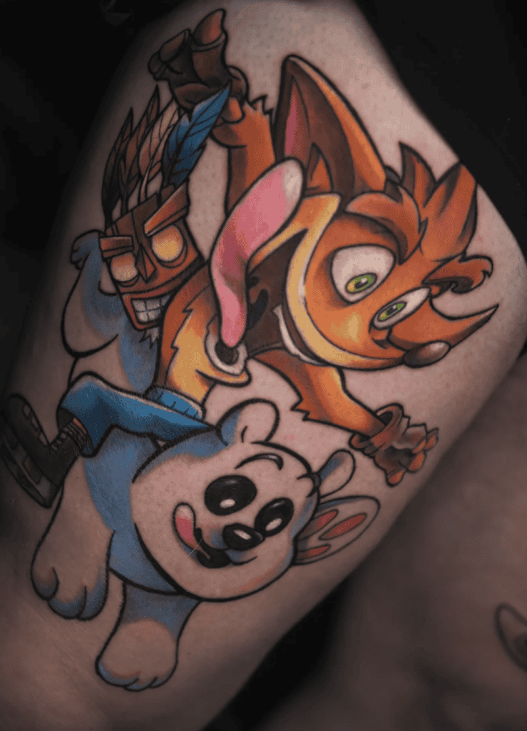 Polar Aku Aku Crash Bandicoot Tattoo