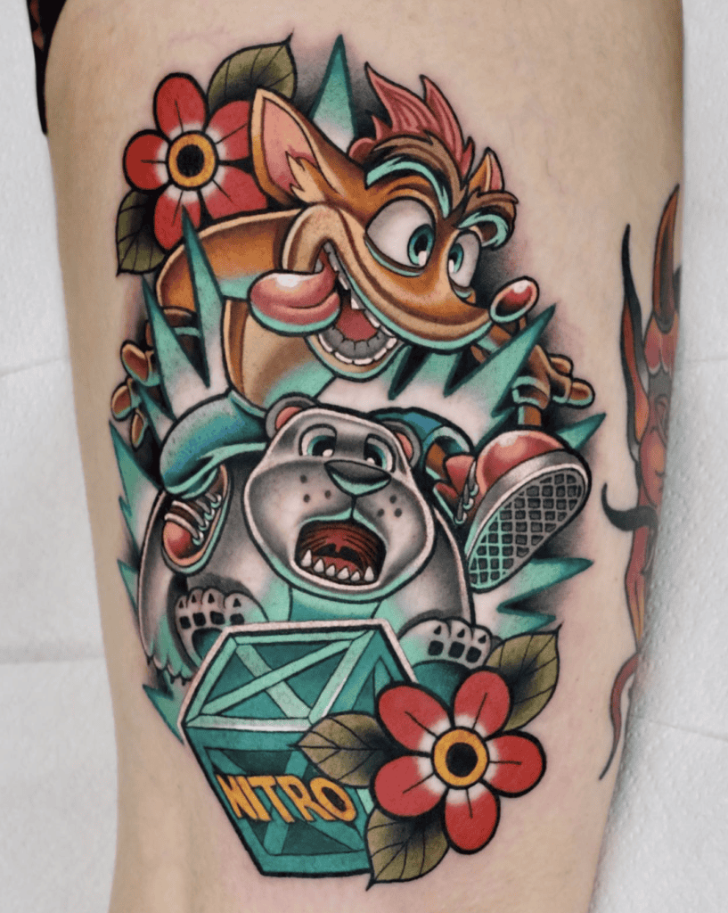 Polar Crash Bandicoot Tattoo