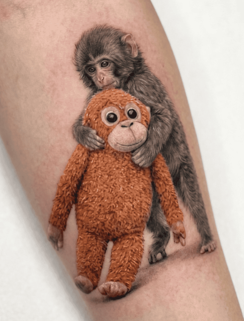 Punch Monkey Teddie Tattoo