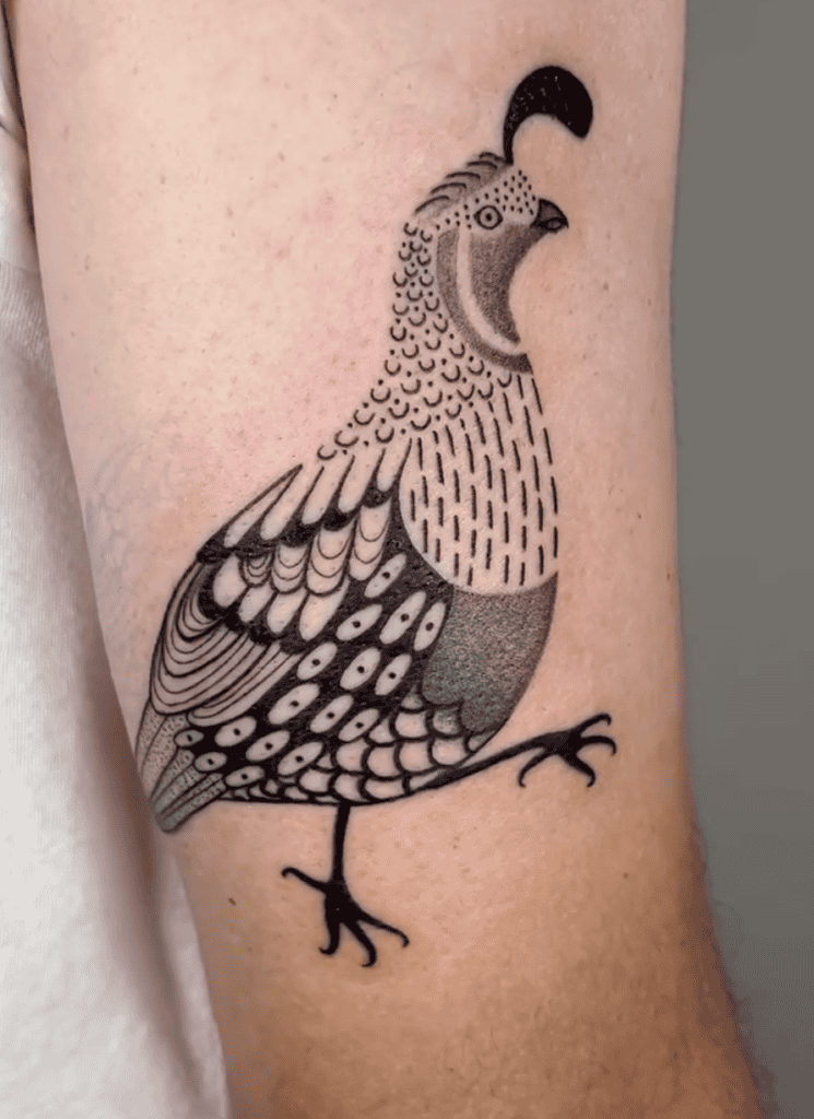 Quail Strut Tattoo