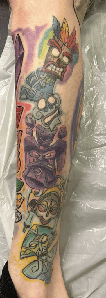 Quantum Masks Crash Bandicoot Tattoo