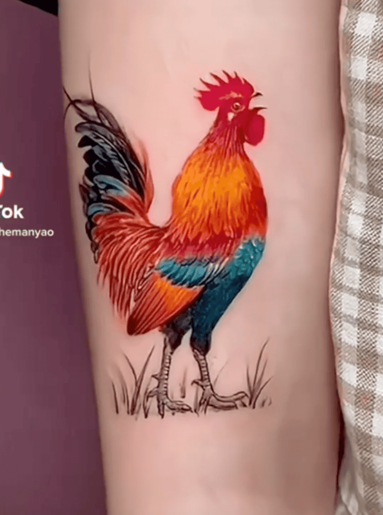 Red Junglefowl Rooster Chicken Tattoo