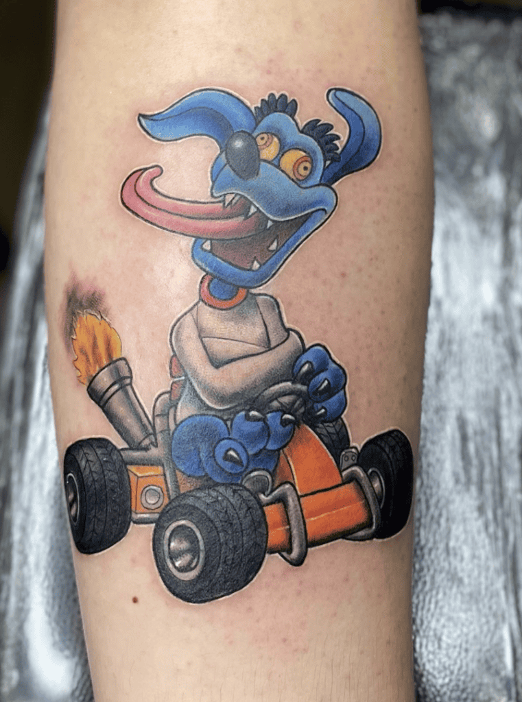 Ripper Roo Kart Crash Bandicoot Tattoo