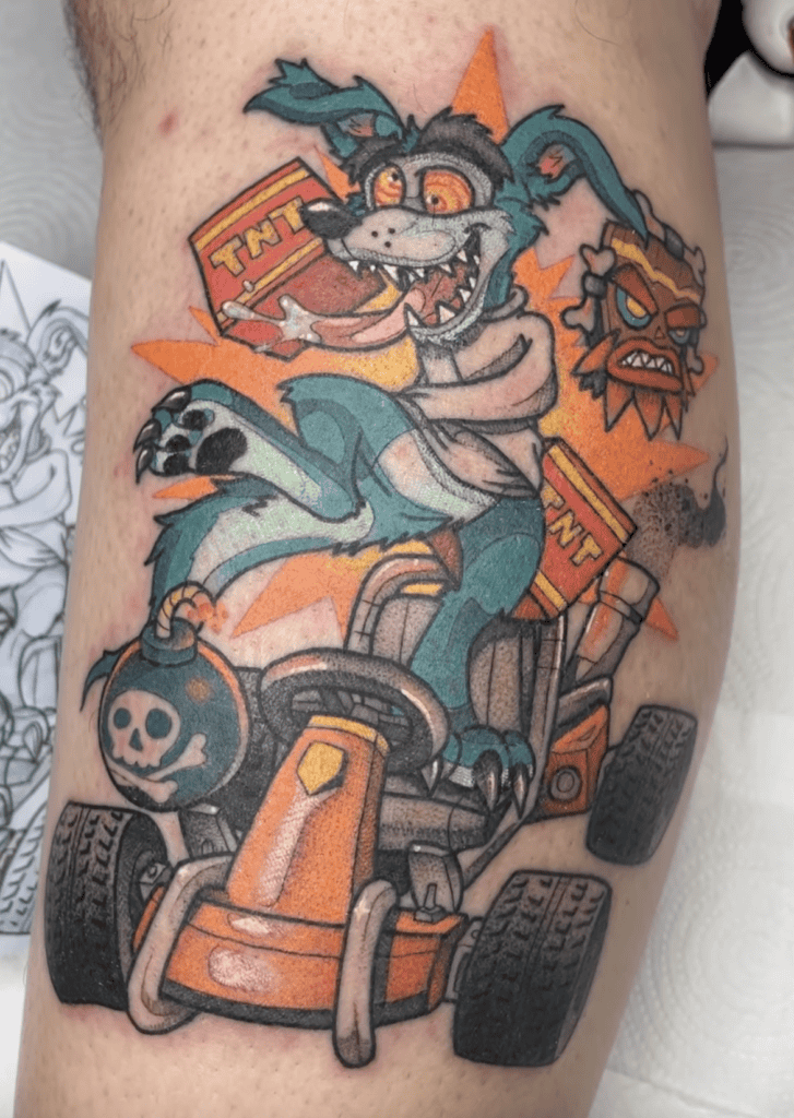 Ripper Roo Race Crash Bandicoot Tattoo