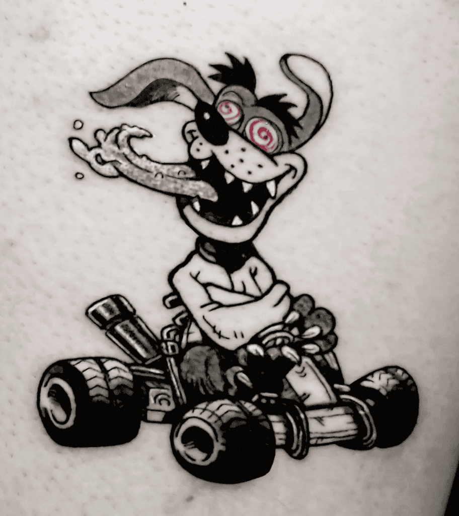 Ripper Roo Racing Crash Bandicoot Tattoo