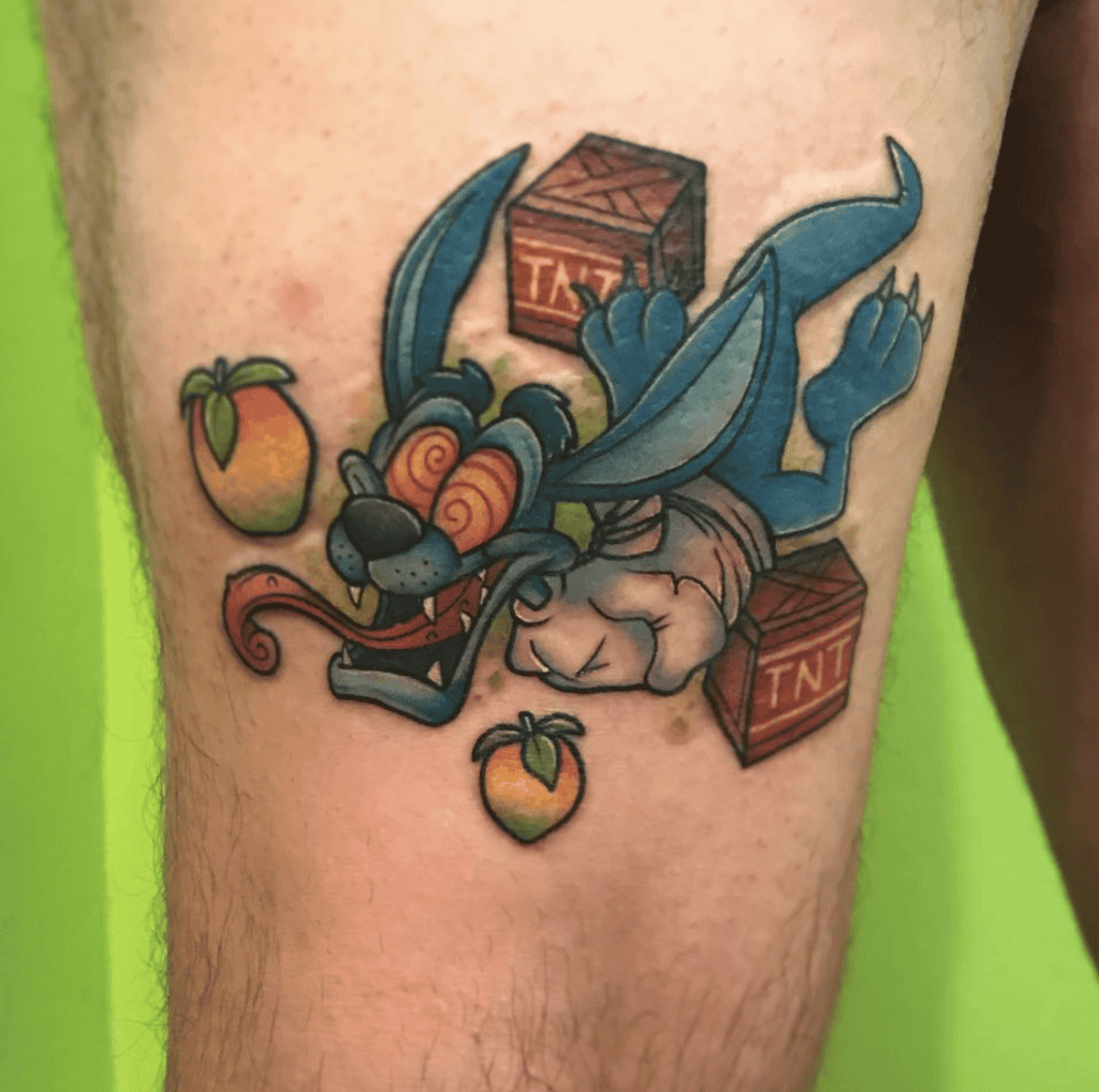 Ripper Roo TNT Crash Bandicoot Tattoo