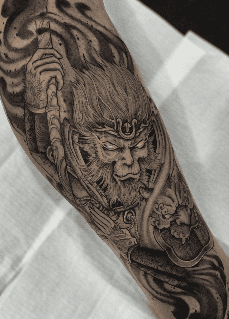 Son Wukong Gold Monkey Tattoo