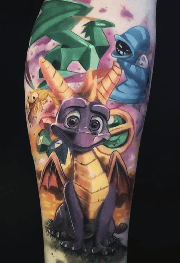 Spyro Collage Tattoo