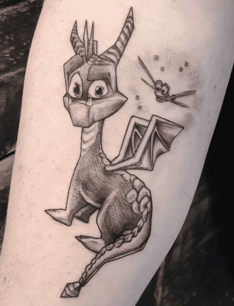 Spyro Low Poly Tattoo