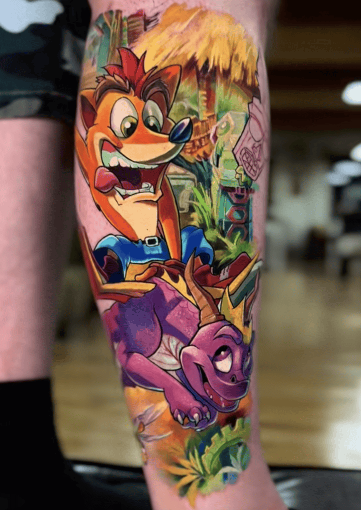 Spyro X Crash Bandicoot Ride Tattoo