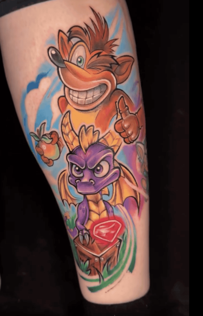 Spyro X Crash Bandicoot Tattoo