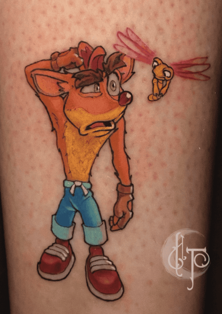 Spyro X Sparx Crash Bandicoot Tattoo
